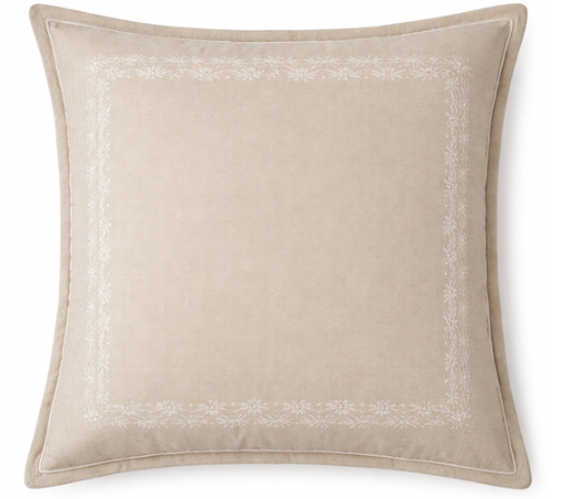 Sandstone Floral Embroidery Cushion