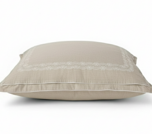 Sandstone Floral Embroidery Cushion