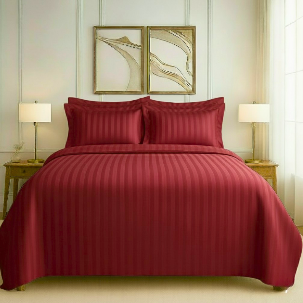 550 TC Stripes Collection - Crimson Velvet