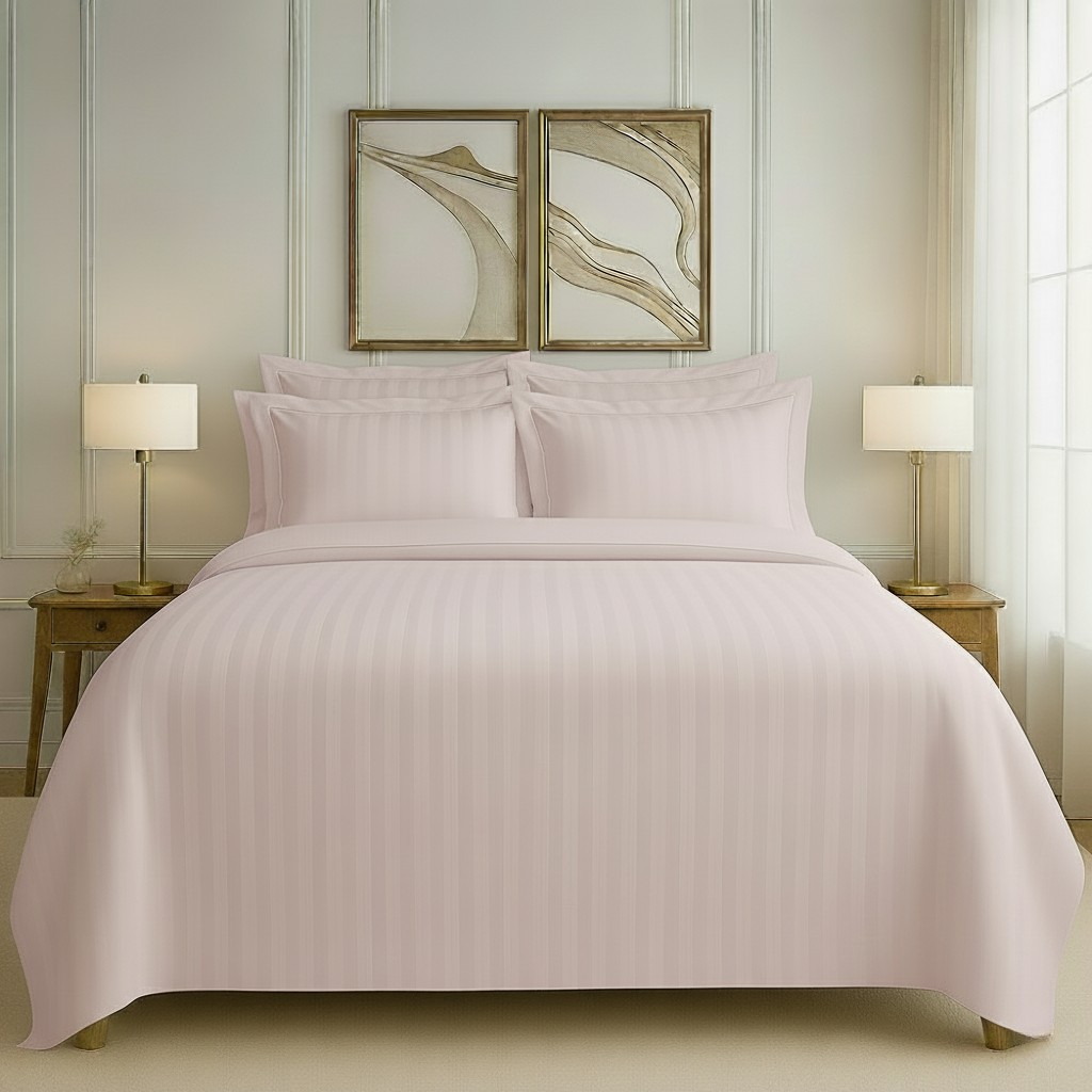550 TC Stripes Collection - Blush Petal