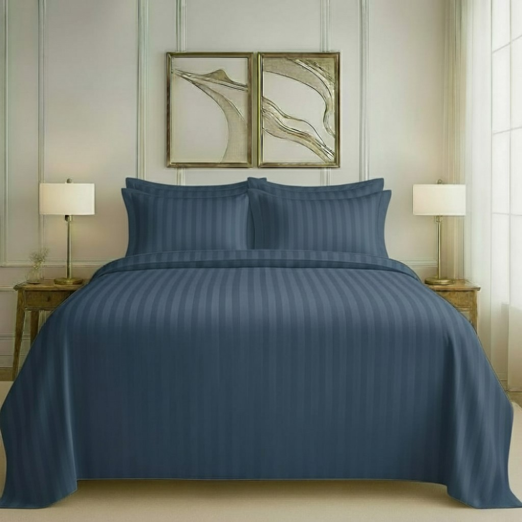 550 TC Stripes Collection- Blue Lagoon