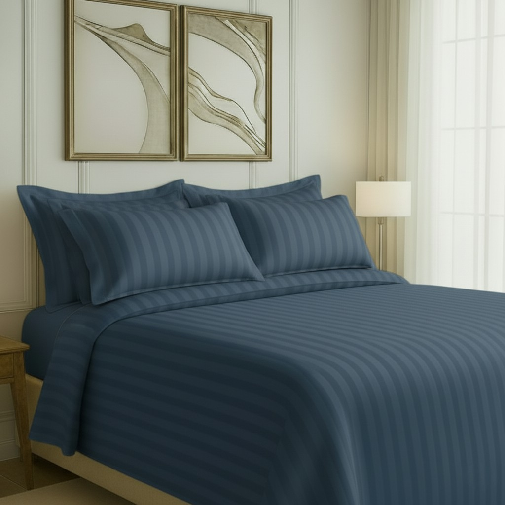 550 TC Stripes Collection- Blue Lagoon