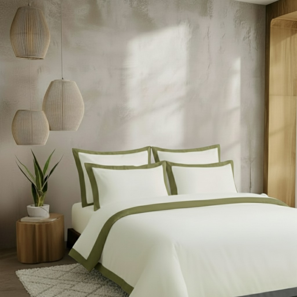 Egyptian Cotton - Border - Zen Classic Olive Green