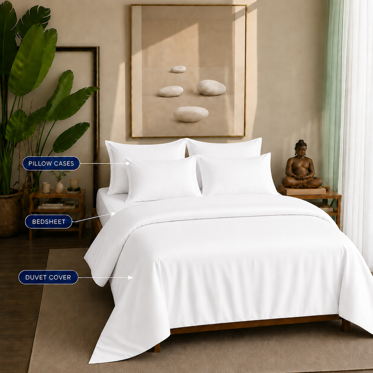 Eucalyptus Collection - Coconut White | Duvet Cover with Pillowcases