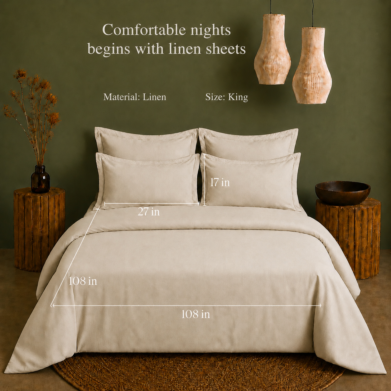 Linen Collection - Raw Oats | Duvet Cover with Pillowcases