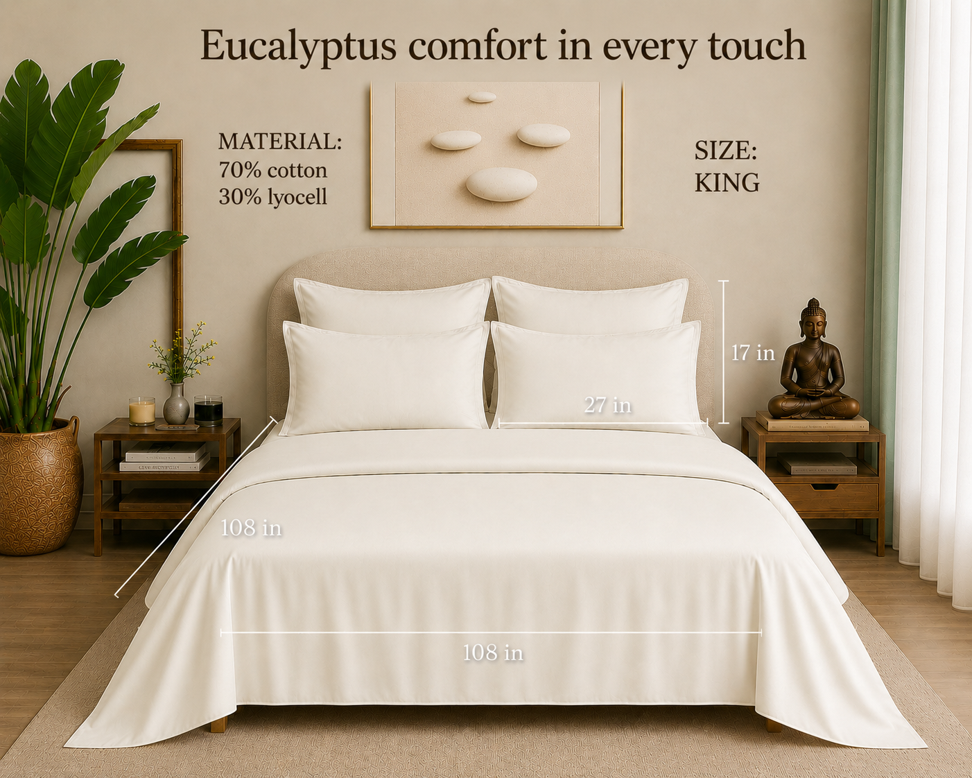 Eucalyptus Collection - Vanilla Cream | Duvet Cover with Pillowcases