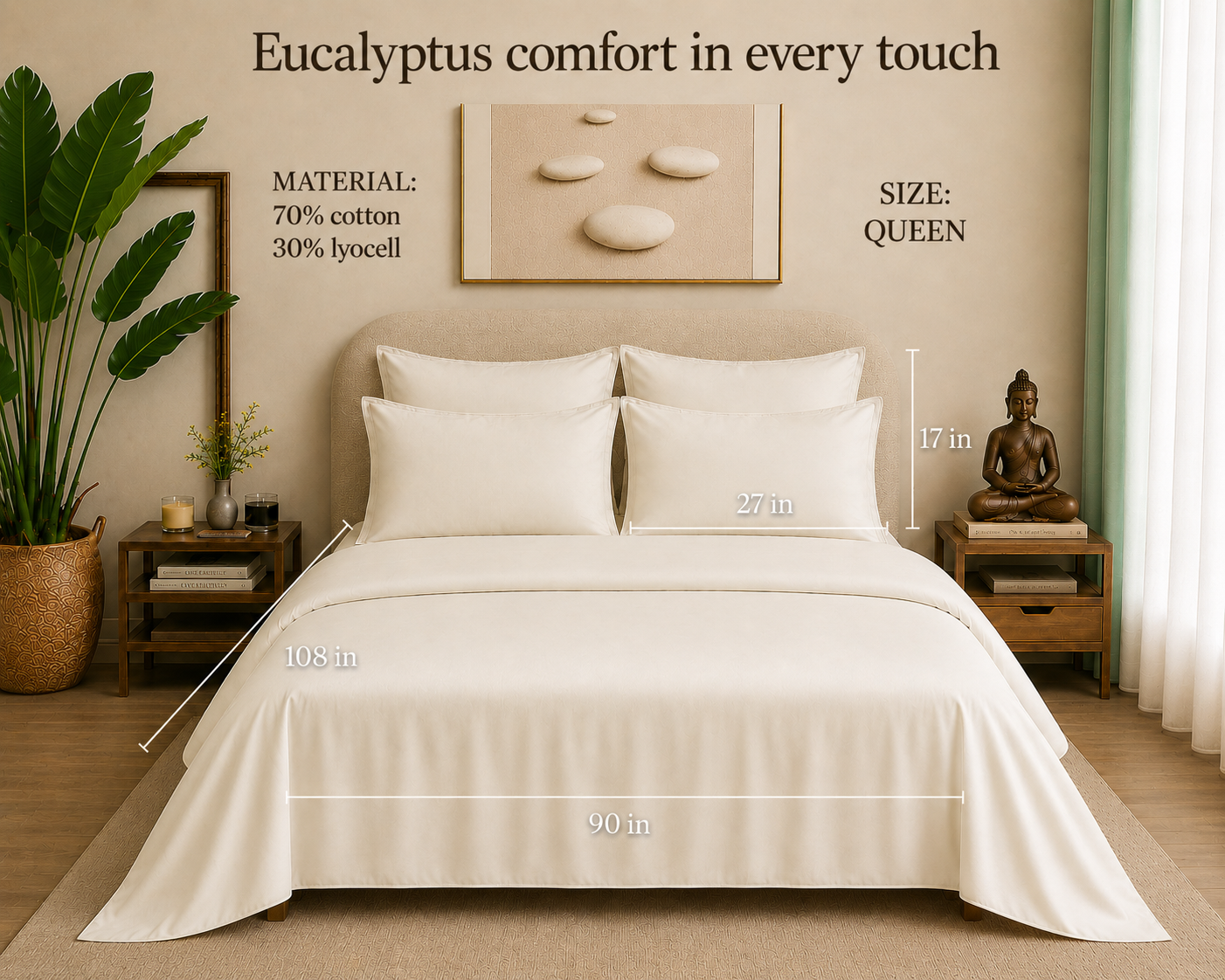 Eucalyptus Collection - Vanilla Cream | Duvet Cover with Pillowcases
