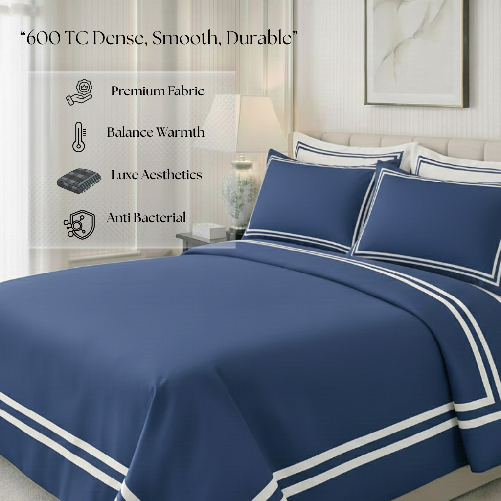 600 TC Pure Cotton Collection - True Navy