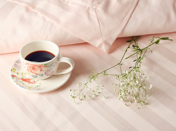 550 TC Stripes Collection - Blush Petal