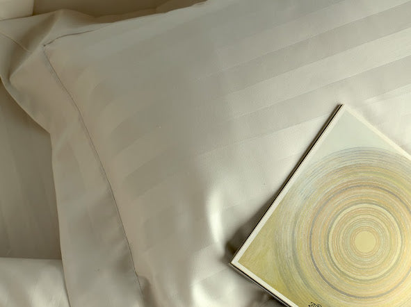 550 TC Stripes Collection - Pearl White