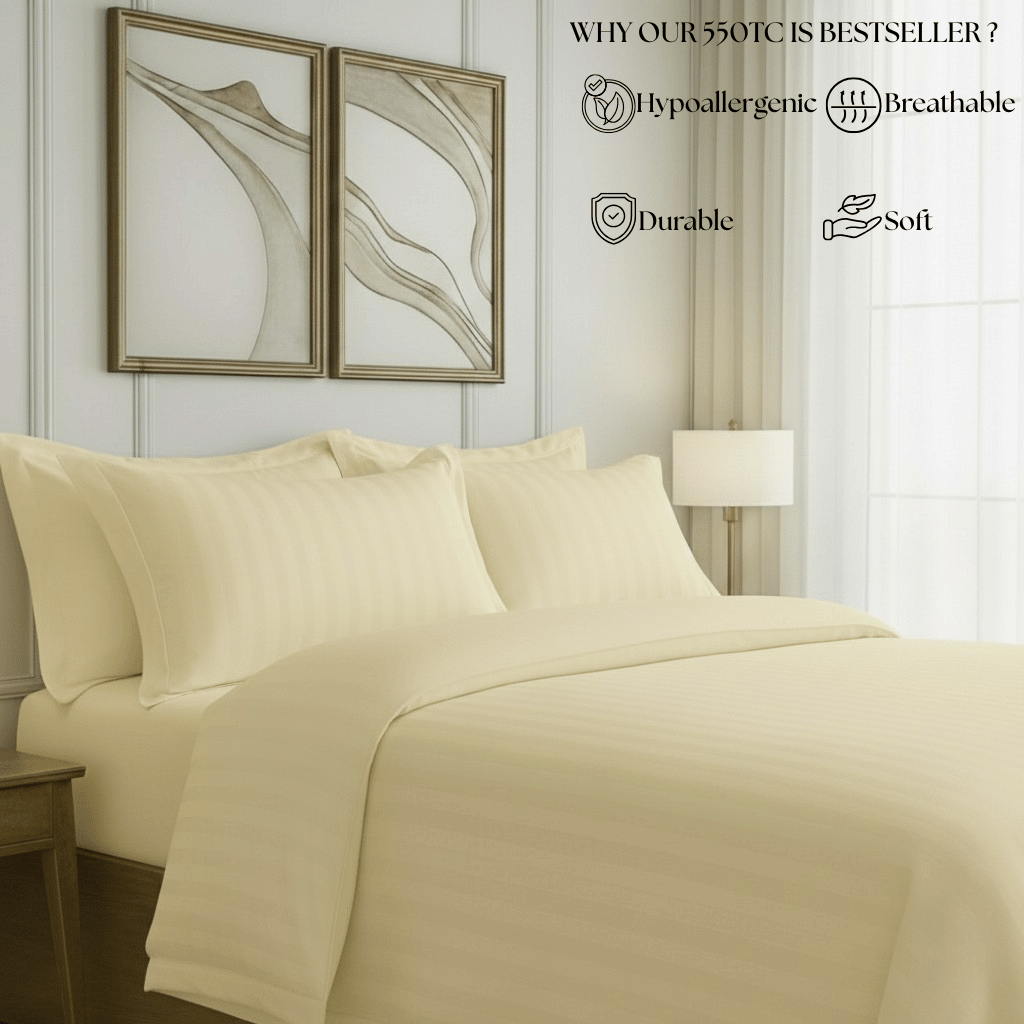 550 TC Stripes Collection - Lemon Whisper