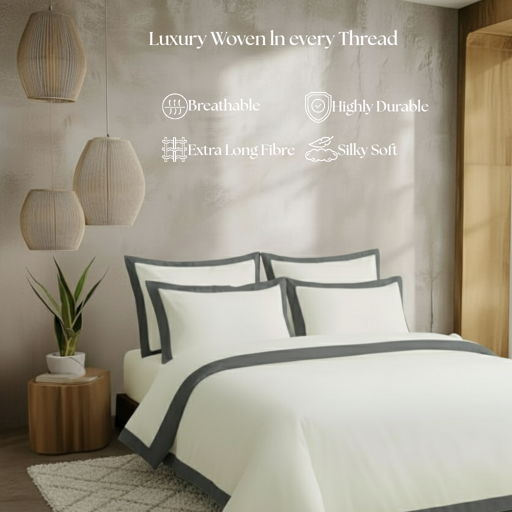 Egyptian Cotton - Border - Zen Classic Grey