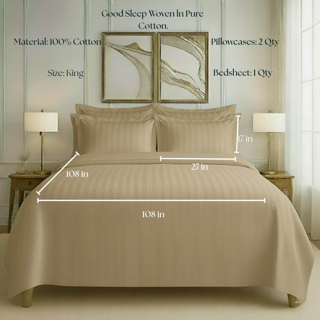 550 TC Stripes Collection - Cappuccino