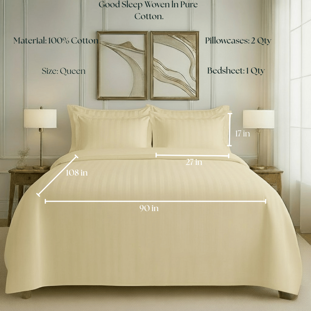 550 TC Stripes Collection - Lemon Whisper