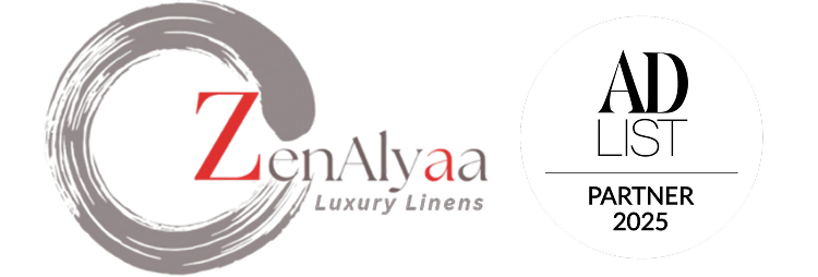 ZenAlyaa Luxury Linens logo with AD List Partner 2025 label
