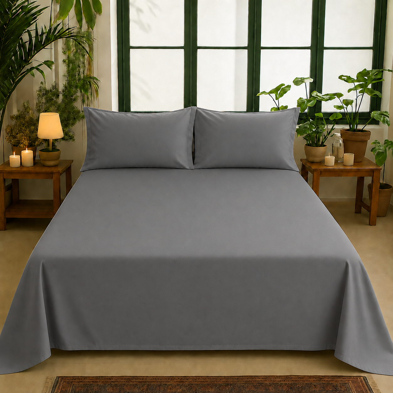 Bamboo Collection - Shadow Grey | Bedsheet with Pillowcases