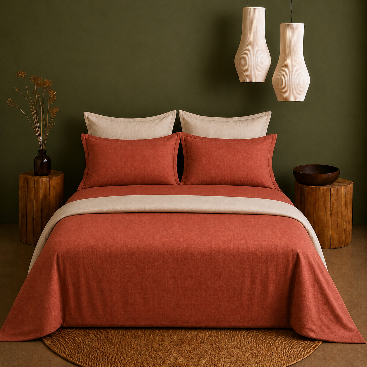 Linen Collection - Duo Luxe - Rusty Harvest | Duvet Cover with Pillowcases