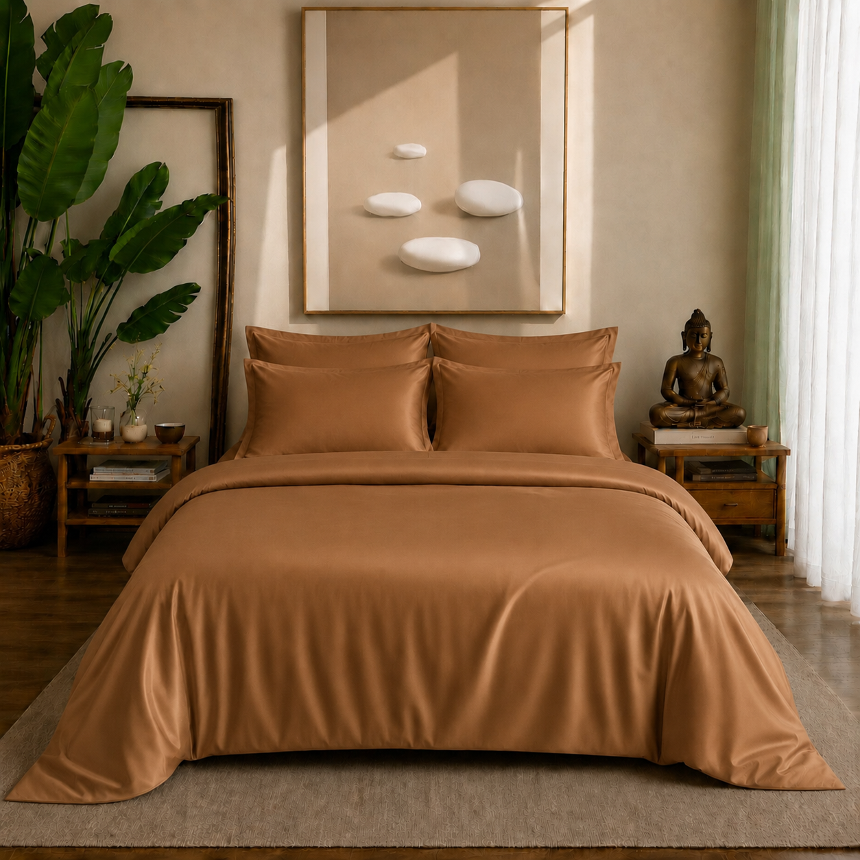 Eucalyptus Collection - Caramel Dusk | Duvet Cover with Pillowcases