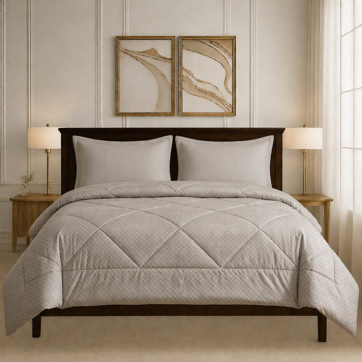 Jacquard Duvet Insert - Pearl Grey