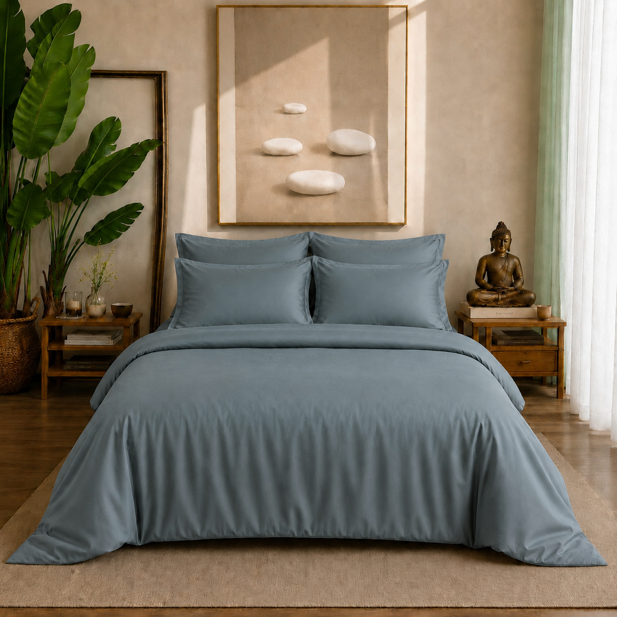 Eucalyptus Collection - Ash Teal | Duvet Cover with Pillowcases
