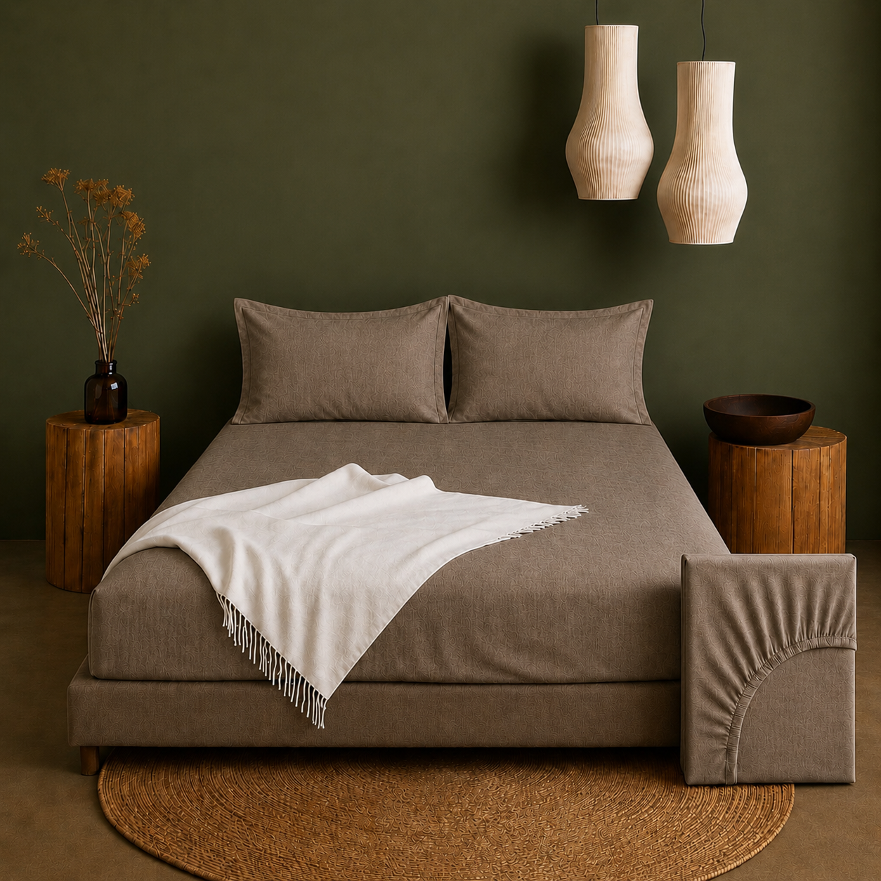 Linen Collection - Choco Brown | Bedsheet with Pillowcases