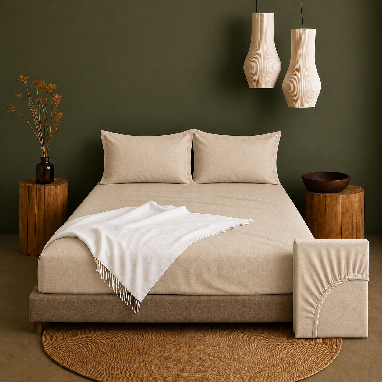 Linen Collection - Raw Oats | Bedsheet with Pillowcases