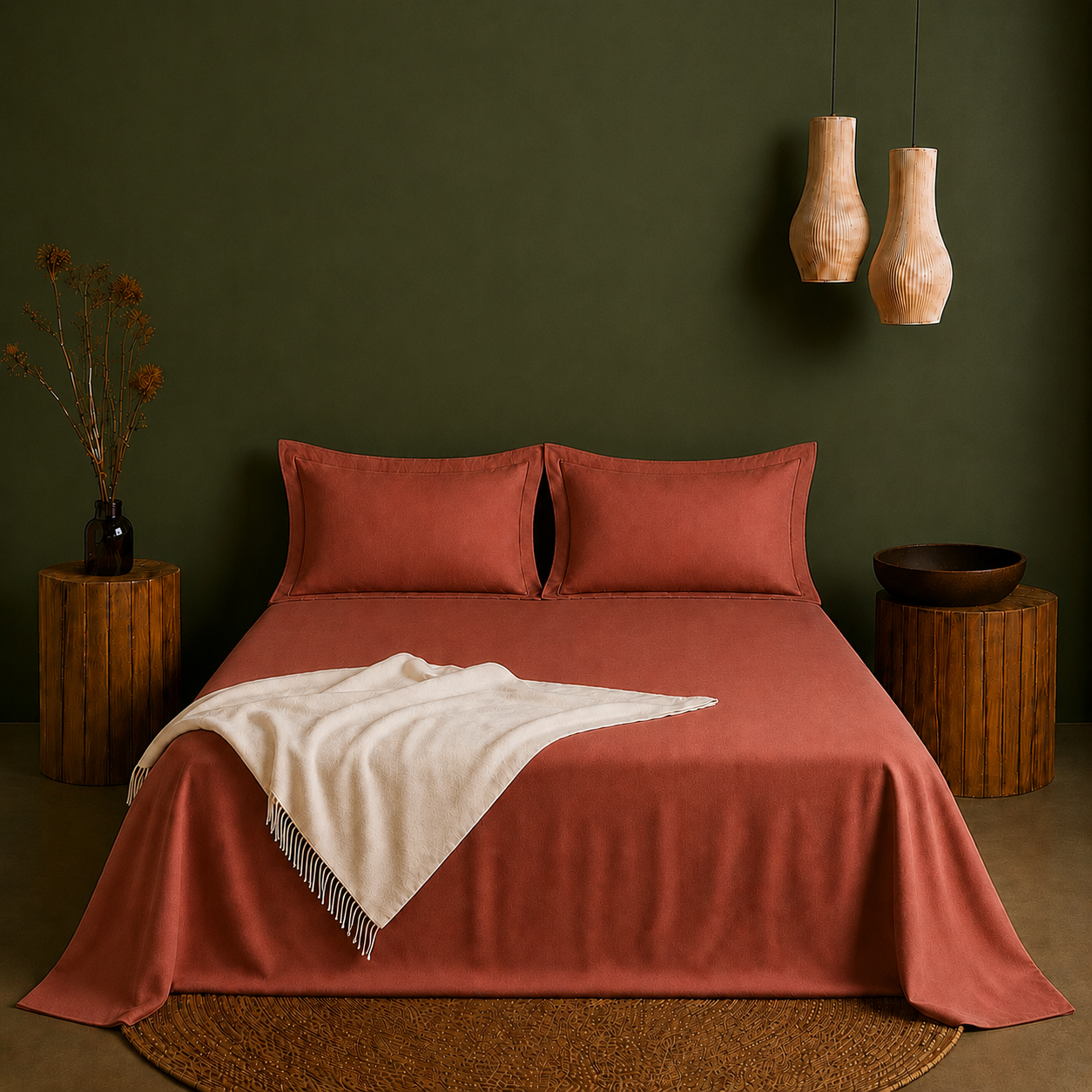 Linen Collection - Autumn Ember | Bedsheet with Pillowcases