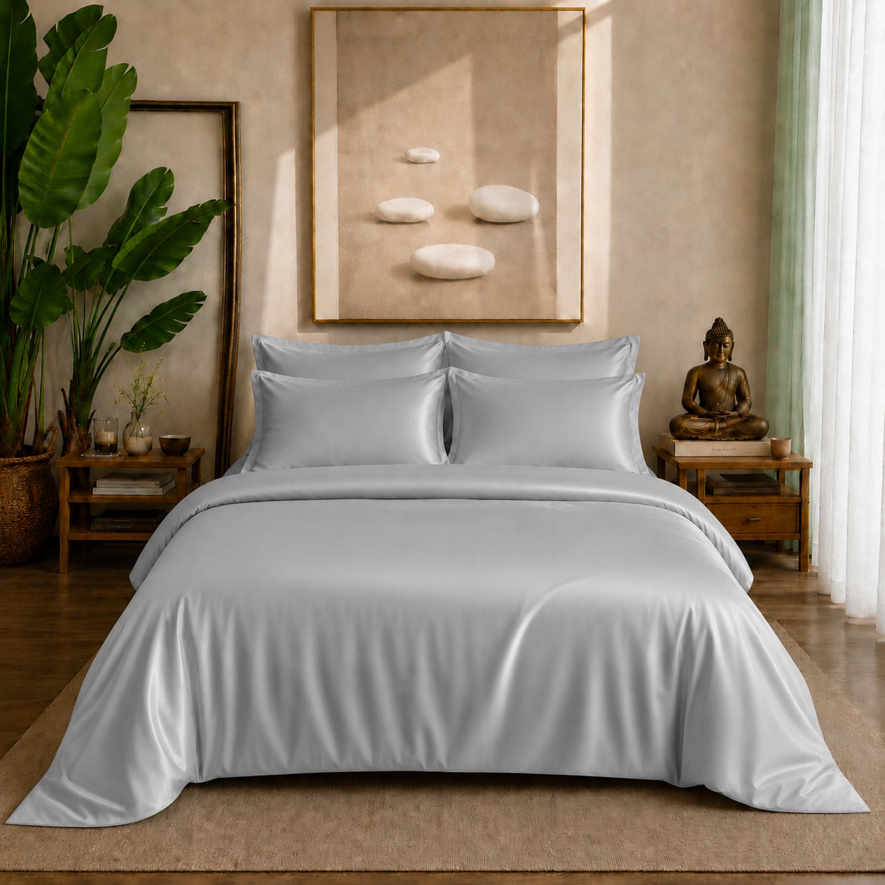 Eucalyptus Collection - Sterling Silver | Duvet Cover with Pillowcases