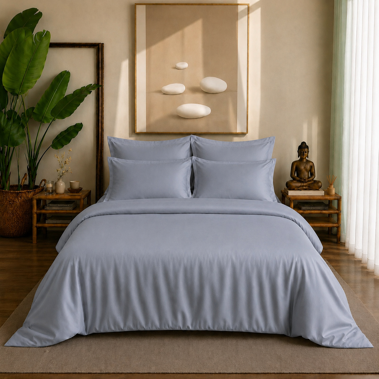 Eucalyptus Collection - Slate Blue | Duvet Cover with Pillowcases