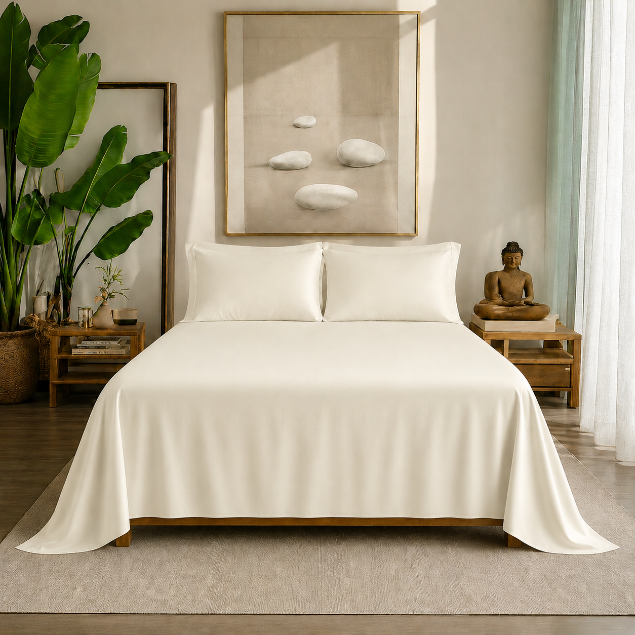 Eucalyptus Collection - Vanilla Cream | Bedsheet with Pillowcases