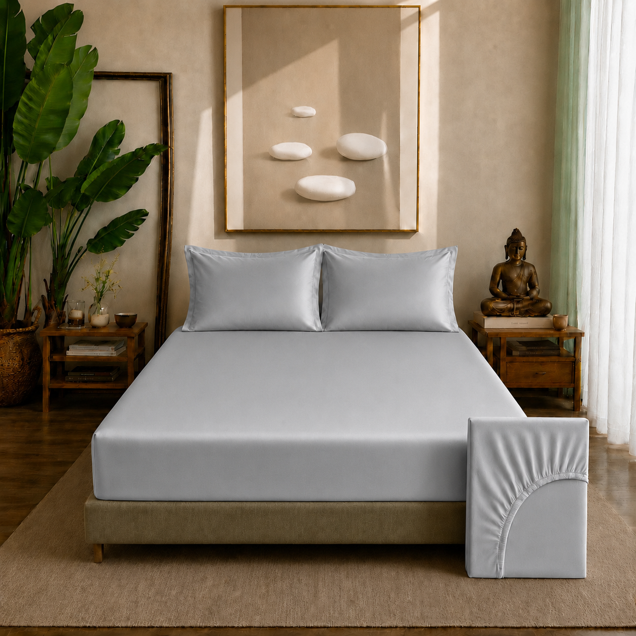 Eucalyptus Collection - Sterling Silver | Bedsheet with Pillowcases