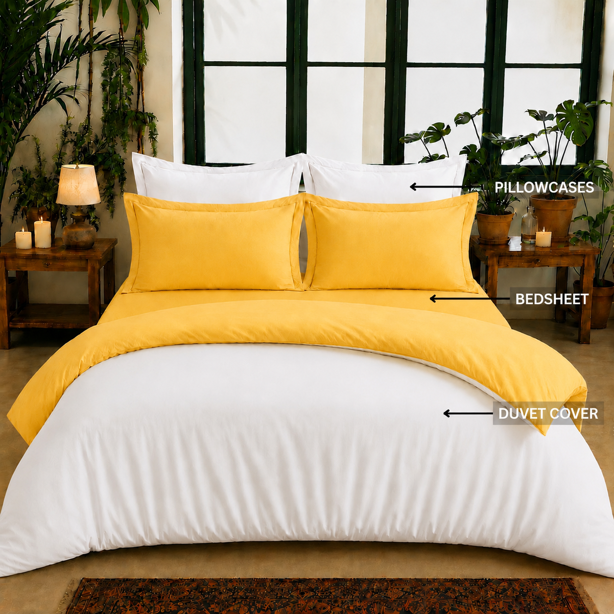 Bamboo Collection - Duo Luxe - Sunlit Glow | Bedsheet & Duvet Cover with Pillowcases