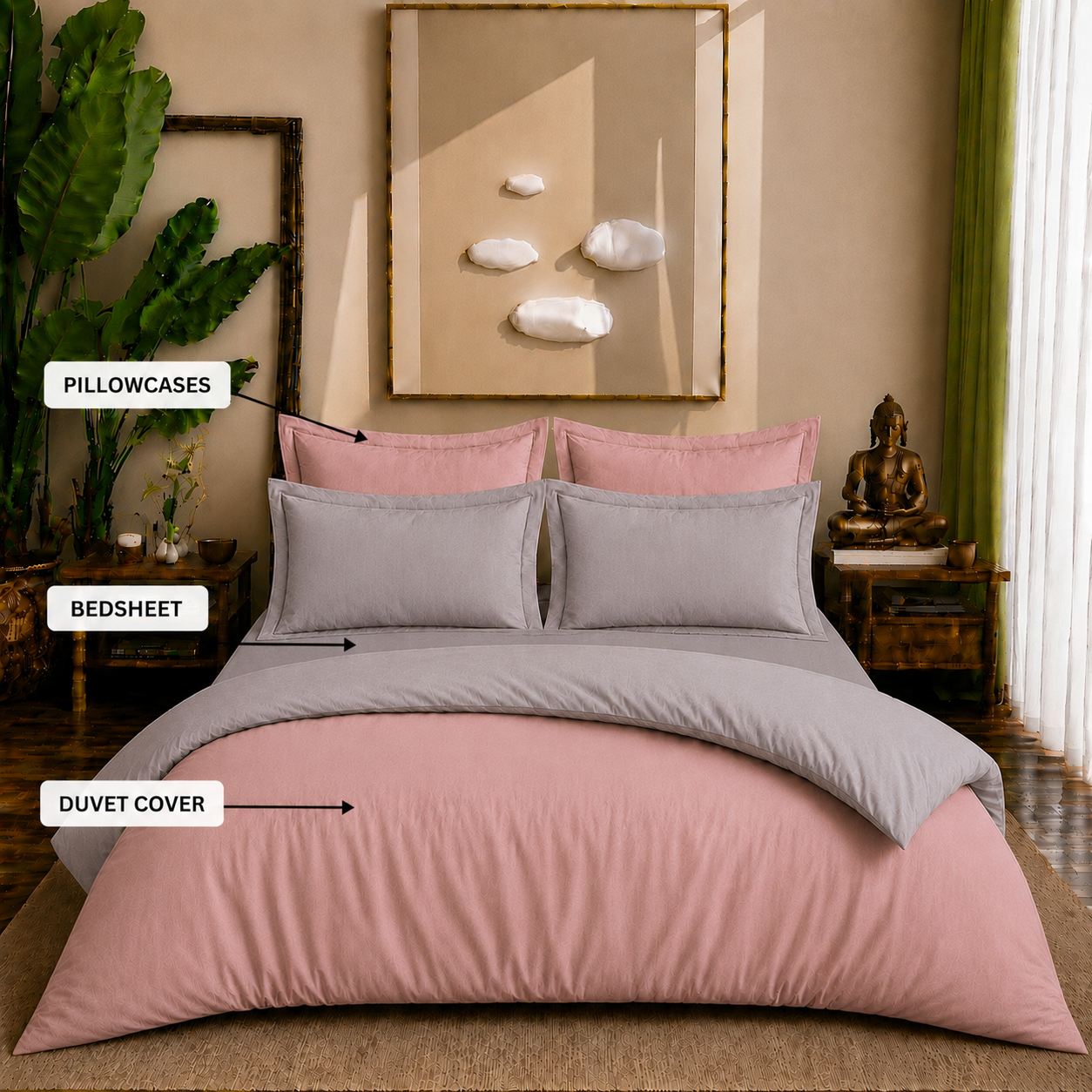 Eucalyptus Collection - Duo Luxe - Rose Mist | Duvet Cover with Pillowcases