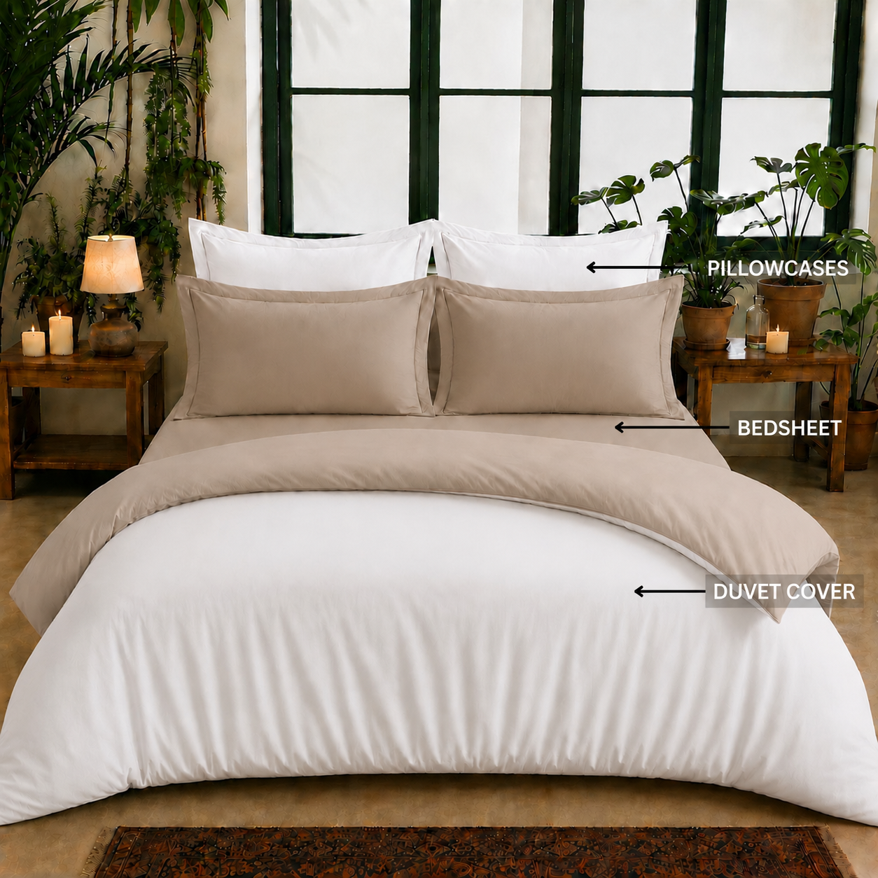 Bamboo Collection - Duo Luxe - Desert Cloud | Bedsheet with Pillowcases