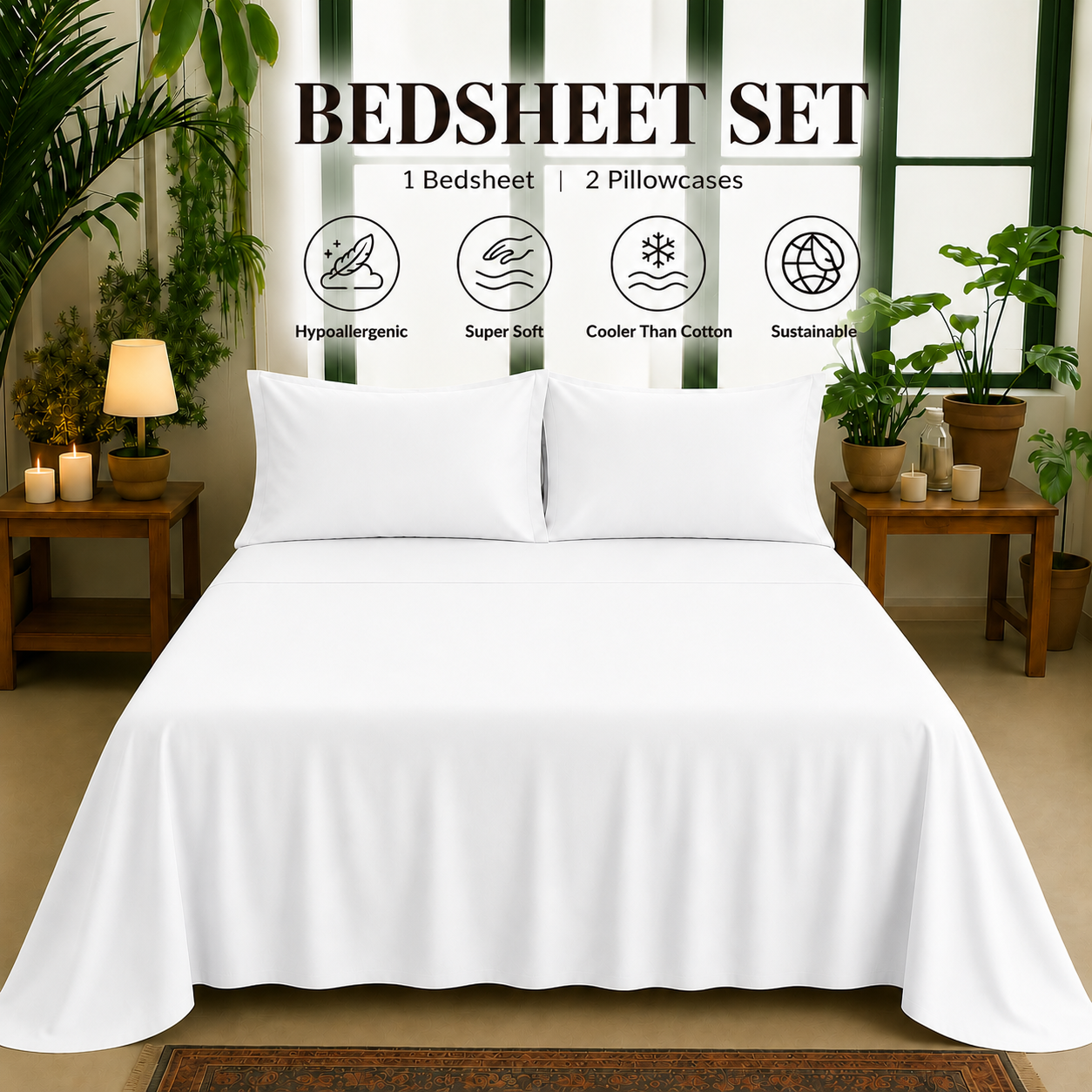 Bamboo Collection - Mother of Pearl | Bedsheet & Duvet Cover with Pillowcases