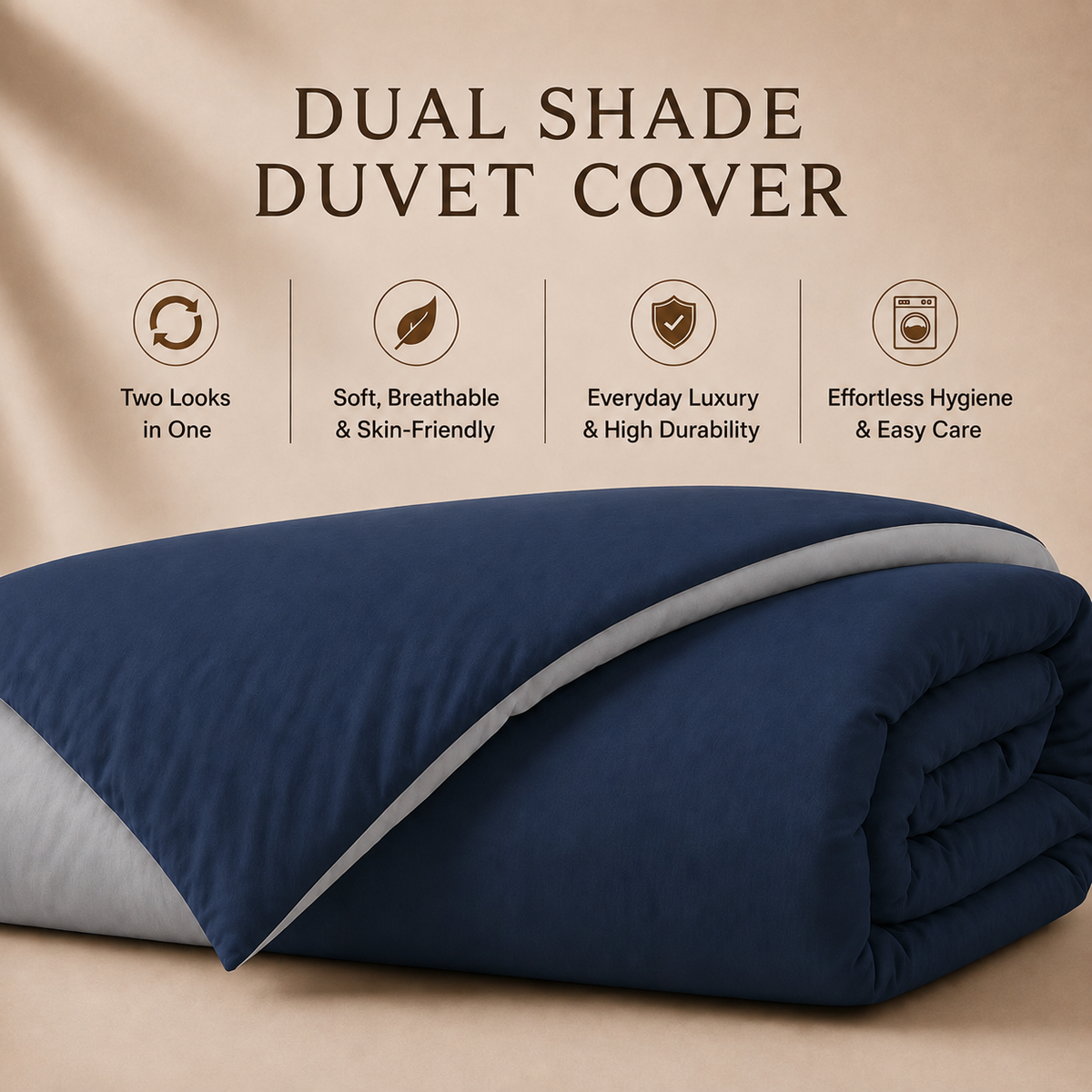 Bamboo Collection - Duo Luxe - Moonlit Navy | Bedsheet with Pillowcases