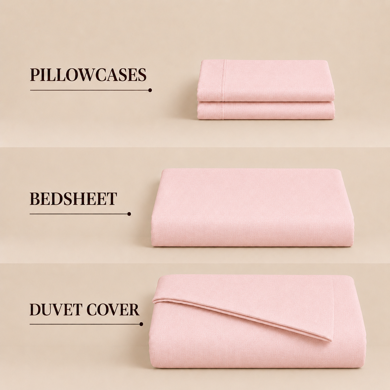 Eucalyptus Collection - Rose Quartz | Bedsheet with Pillowcases