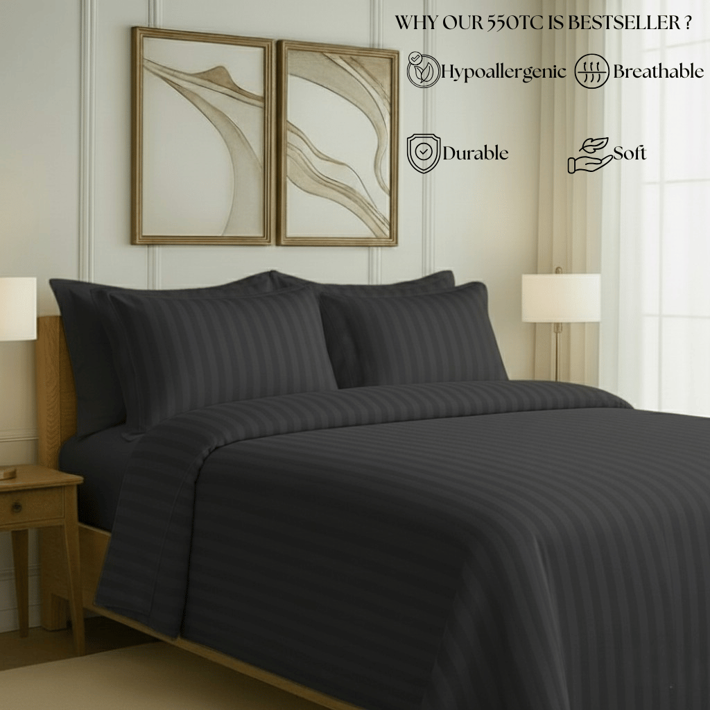 550 TC Stripes Collection - Dark grey