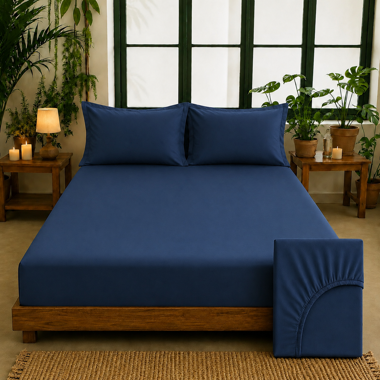 Bamboo Collection - Twilight Blue | Bedsheet with Pillowcases