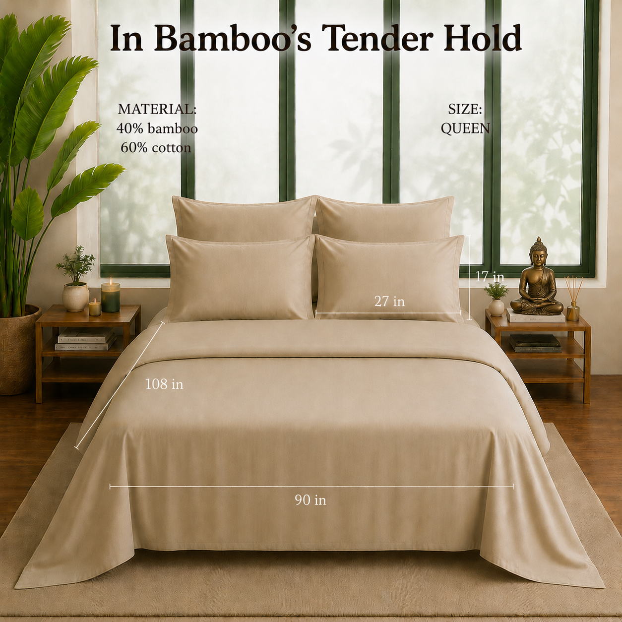 Bamboo Collection - Warm Taupe | Bedsheet with Pillowcases