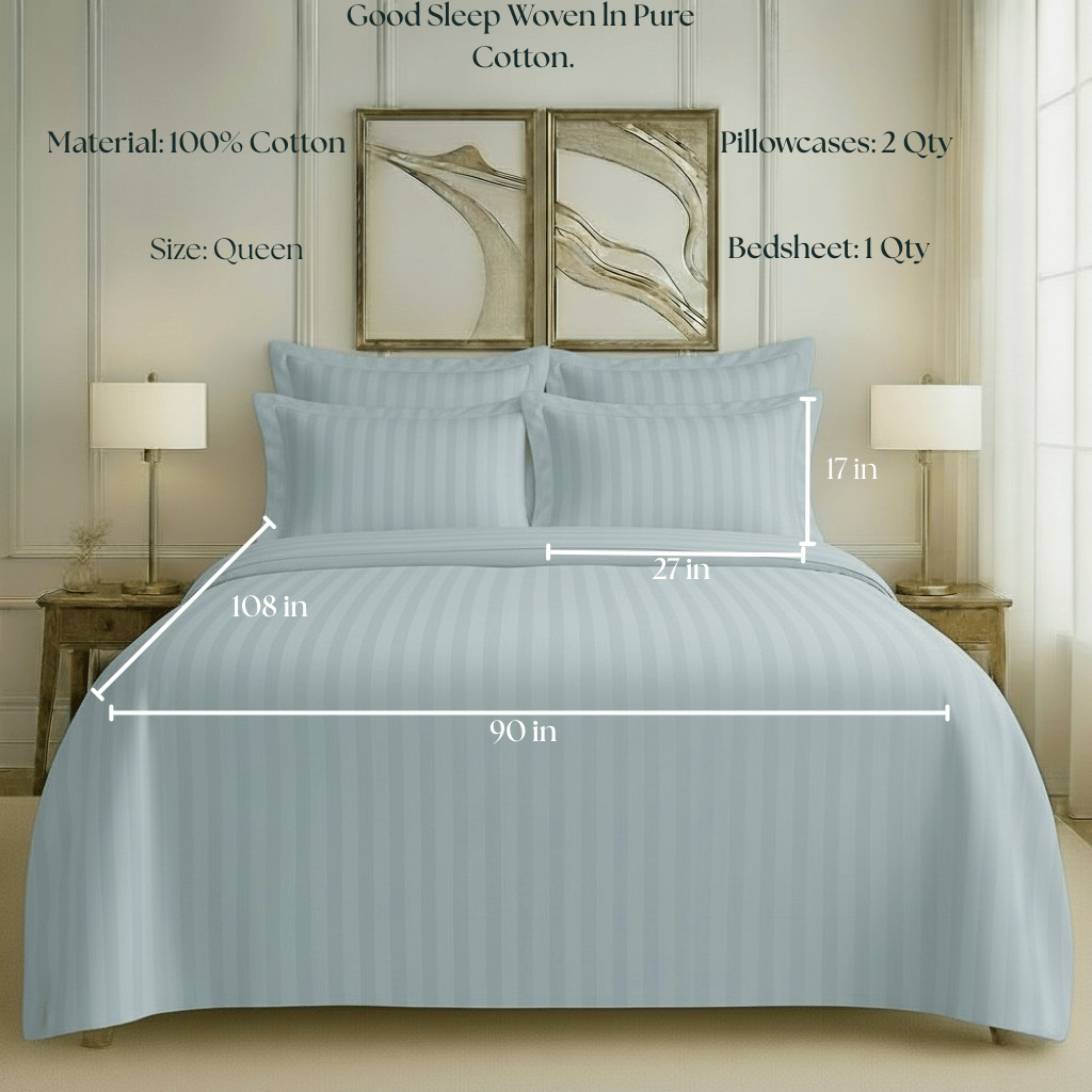 550 TC Stripes Collection - Sky Breeze