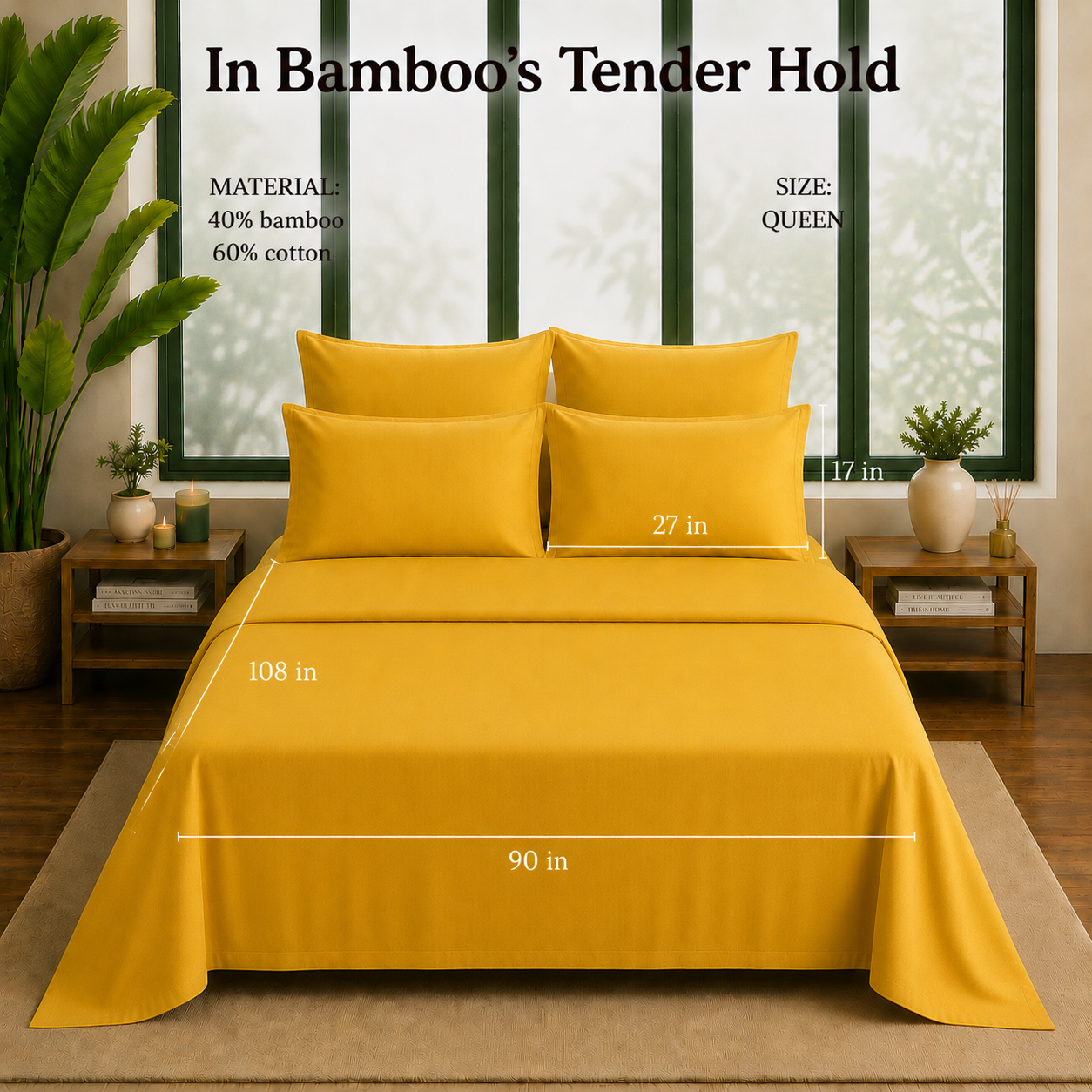 Bamboo Collection - Golden Hour | Bedsheet with Pillowcases