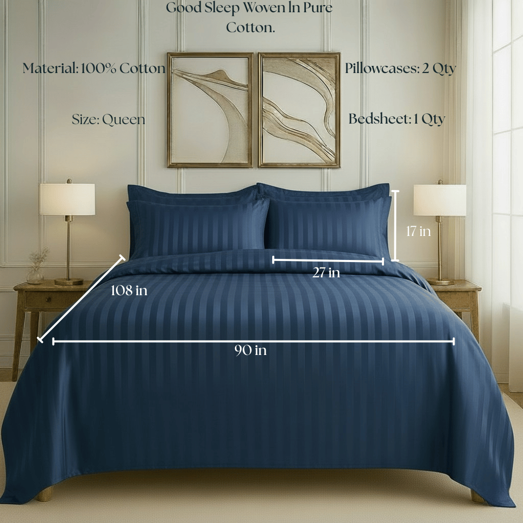 550 TC Stripes Collection - Midnight Navy