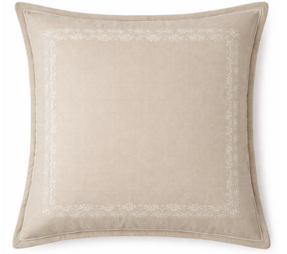 Sandstone Floral Embroidery Cushion