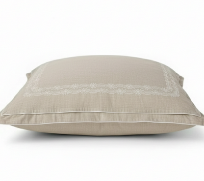 Sandstone Floral Embroidery Cushion