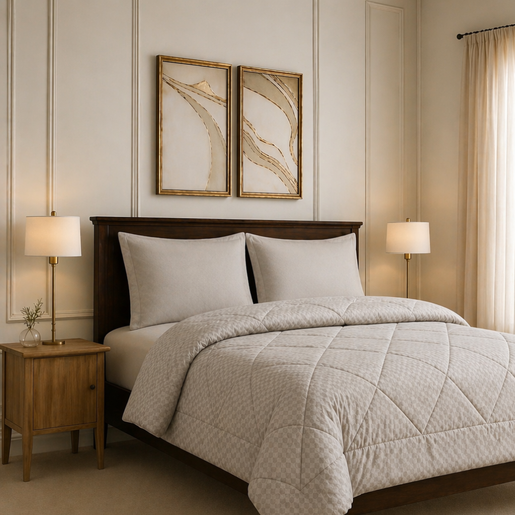 Jacquard Duvet Insert - Pearl Grey