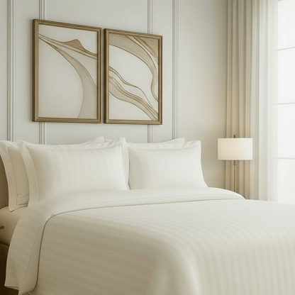 550 TC Stripes Collection - Pearl White