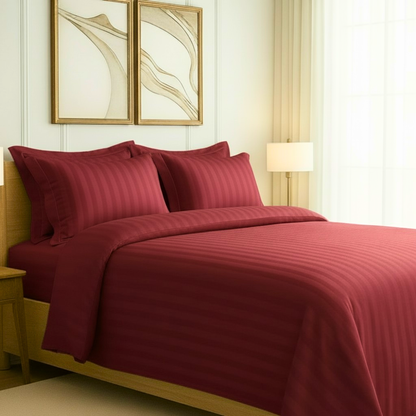 550 TC Stripes Collection - Crimson Velvet