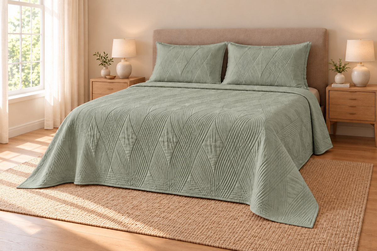 Premium Bedspread Collection - Pistachio Green