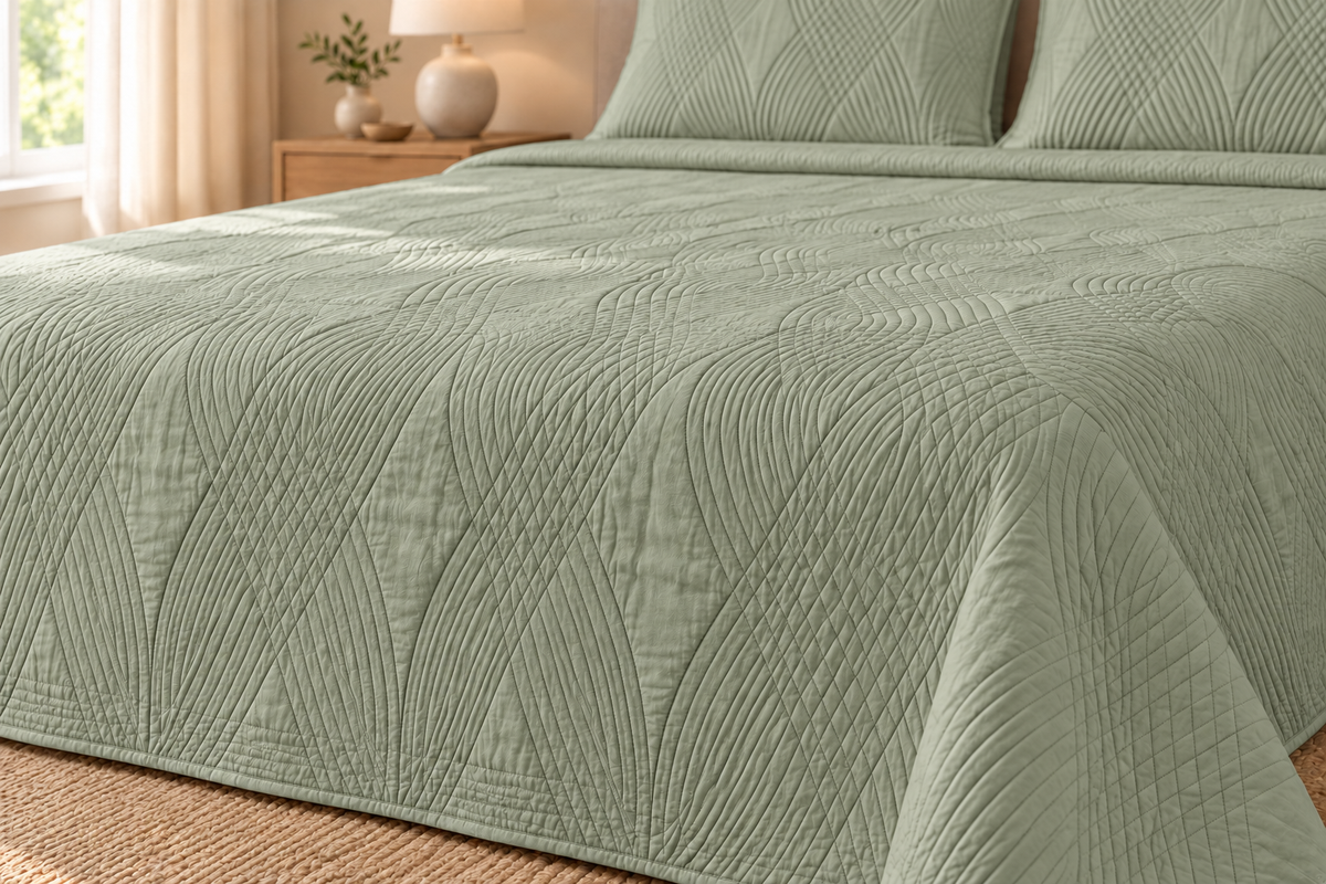 Premium Bedspread Collection - Pistachio Green